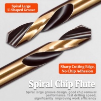 Foret hélicoïdal double HSS à queue droite pour perçage de métaux en acier inoxydable, outils de perçage manuel et électrique à double tranchant