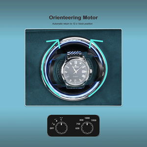 Scatola Carica <span class=keywords><strong>Orologi</strong></span> di Lusso Automatica in Pelle Microfibra Blu-Grigiastro Accessorio Premium per <span class=keywords><strong>Collezione</strong></span> di <span class=keywords><strong>Orologi</strong></span> - Product Image 5