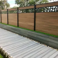 Panel de valla de madera compuesta con protección UV para exteriores, cerca de jardín wpc