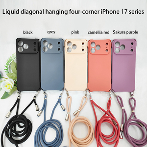 Wholesale <strong>Low</strong> <strong>Price</strong> Diagonal Hanging Lanyard Liquid Silicone TPU <strong>Mobile</strong> Phone case High-end Suitable for iPhone 17promax Series - Product Image 6