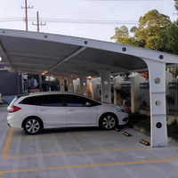 Nouveau design de luxe, abri de voiture en aluminium imperméable avec toit en polycarbonate, protection UV, abri cantilever pour une seule voiture, stationnement automobile
