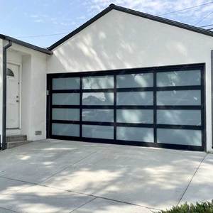 XIYATECH Commercial Moderne Verre Noir Pleine Vue Verre Portes De <span class=keywords><strong>Garage</strong></span> 16 pieds Miroir Verre Aluminium Sectionnel Pleine Vision <span class=keywords><strong>Garage</strong></span> <span class=keywords><strong>D</strong></span> - Product Image 1