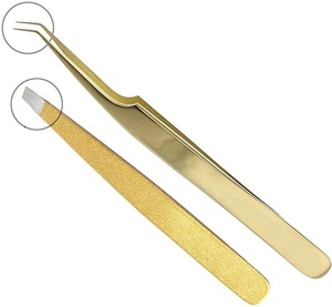 Pince à cils en acier inoxydable à pointe en fibre, personnalisable avec logo, pour extensions de cils volume - Marque privée - Product Image 4