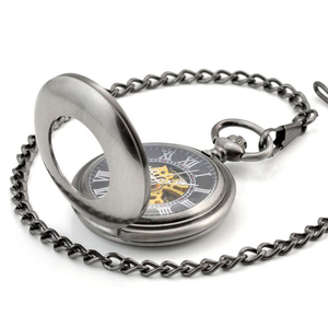 Montre de poche à fenêtre ouverte avec squelette <span class=keywords><strong>Lasha</strong></span> Grain, finition bronze antique et argentée, mouvement mécanique numérique - Product Image 6
