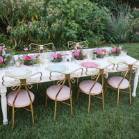 Sillas Apilables para Niños con Diseño de Moño para Fiestas de Boda, Mesas y Sillas Infantiles con Diseño de Mariposa para Bodas