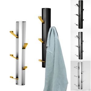 Élégant support mural noir et or, double crochet vertical en alliage pour plafond, armoire, penderie, manteau, serviette, chapeau - Product Image 1
