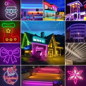 Bande lumineuse néon <span class=keywords><strong>LED</strong></span> flexible IP65 à changement de couleur pour décoration murale de chambre à coucher Signes de fête de mariage - Product Image 6