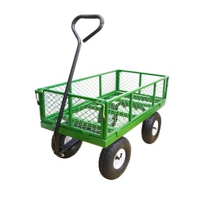 Carrito de Jardín Verde de 33.8x15.8x20 Pulgadas, OEM/ODM, Capacidad de 400 Libras, Caja de Malla de Acero, para Transportar Tierra, Plantas, Leña, ODGGAR024 - Product Image 1