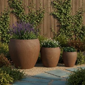 Maceta <span class=keywords><strong>de</strong></span> Cerámica Vintage <span class=keywords><strong>con</strong></span> Acabado Esmaltado, Maceta Resistente para Suculentas <span class=keywords><strong>de</strong></span> Interior/Exterior - Product Image 1