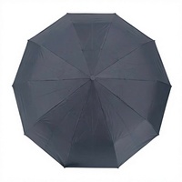 Parapluie pliant robuste et compact, léger, idéal pour les voyages, cadeau, ouverture et fermeture automatiques, 10 baleines, revêtement UV noir, coupe-vent, manche en bois