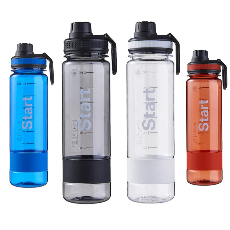 Leeko Botol Air Olahraga Anti Slip, Botol Air Plastik Tritan Mulut Kecil 32Oz BPA Free Anti Slip