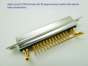 แผ่นเชื่อมแบบงอสำหรับยานยนต์ D-SUB รุ่น Female รองรับกระแสไฟสูง 27W2 10A ขั้วต่อ PCB ทองเหลือง D-SUB25+<span class=keywords><strong>2</strong></span> จากผู้ผลิต - Product Image 3
