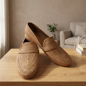 Mocassins en raphia respirants faits à la main unisexes tendance avec doublure en coton pour toutes les saisons - Product Image 1