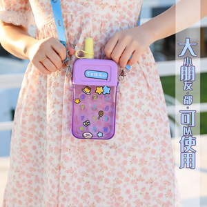 Cute Cartoon Mobile Phone Cup With Straw Macaron Design For Children And Students Back To School Spring 2022 - Product Image 2