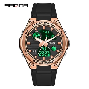 Sanda 6067 grand écran Sport <span class=keywords><strong>montre</strong></span> femmes sport électronique <span class=keywords><strong>montre</strong></span> numérique mâle multi-fonction extérieur étanche <span class=keywords><strong>montre</strong></span>-bracelet - Product Image 6