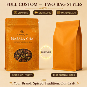 Sachets en plastique refermables à fond plat pour thé Masala Chai, emballage alimentaire pour thé Chai indien en vrac, idéal pour cadeau - Product Image 4