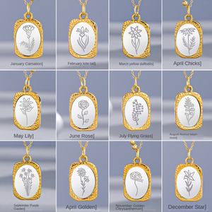 Collier pendentif fleur en acier inoxydable joker de décembre design européen et américain miroir magique rose pour la mode féminine - Product Image 2