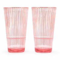 Transparent Rouge P.S. Gobelet à eau réutilisable monocouche de couleur unie à motif de dessin animé pour bars, salons de thé et usage domestique