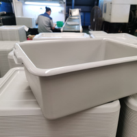 Caja de Almacenamiento y Transporte para Cocina, Caja de Plástico para Restaurante, Lavabo Portátil con Tapa