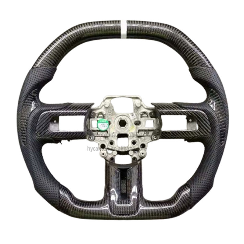 Carbon Fiber+Leather+Carbon Grip+White Stripe Black Stitchingt