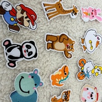 Parches de diseño con costuras transparentes de alta densidad, varios parches pequeños personalizados con animales bordados en plano para ropa de bebé.