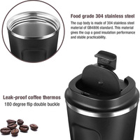 Mug Kopi Terisolasi Stainless Steel Pink 380/510 ml dengan Tutup Lipat, Cangkir Teh Susu untuk Kantor, Rumah Tangga, Botol Vakum untuk Perjalanan Luar Ruangan