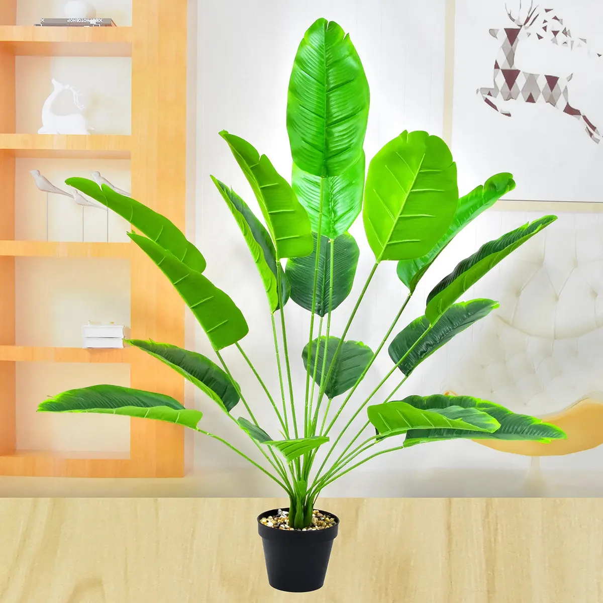 Artificial greenery potted traveler's banana leaves decorative plant
