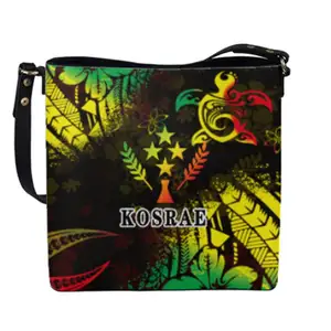 Sling Bags Polynesian Tribal Kosrae ISLAND Colorful Turtle and Flower Print Custom Sublimation Crossbody Bag Bucket Bag 2022