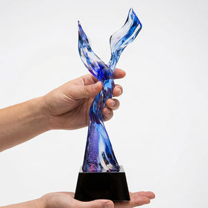 Trophée de danse en cristal K9 fait main avec logo personnalisé Jadevertu, impression UV, style féerique, gravé, 10*8*28cm, boîte cadeau - Product Image 4
