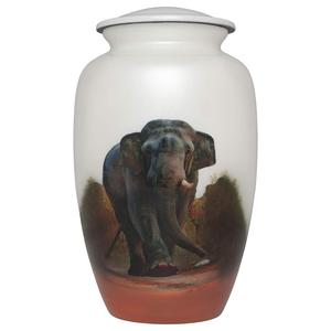 Aluminio Hermoso Diseño Elefante Blanco Cremación Urna - Product Image 1