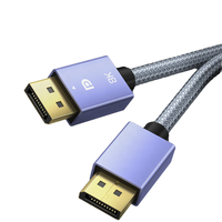 Cable DisplayPort 1.4 de Alta Velocidad, Trenzado de Nailon, Compatible con HDR-8K 60Hz 4K 120Hz, Longitudes de 3m 2m 1m para Proyector y Audio