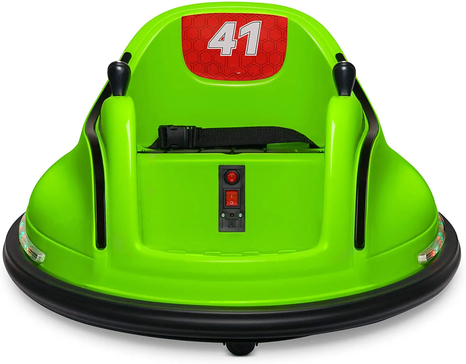 Goldmore yarış binmek 6V elektrikli Ride tampon araba oyunu araç uzaktan kumanda oyuncak ile çift motorlar, LED ışıkları
