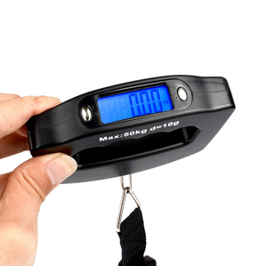 Balanza electrónica portátil de 110lb de doble unidad, construcción de acero, pantalla LED retroiluminada, LCD ABS de grado militar para control de equipaje OEM - Product Image 3