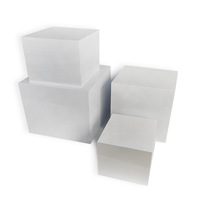 Cubes de nourriture en acrylique de Noël de mariage avec logo personnalisé, socle blanc, 8 présentoirs carrés pour présentoir de nourriture, rehausseurs de buffet