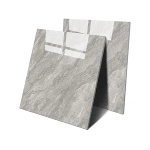 China Price Modern Dark Gray Polished Glazed Glossy Porcelain Flooring Tiles 600x600 For Livingroom
