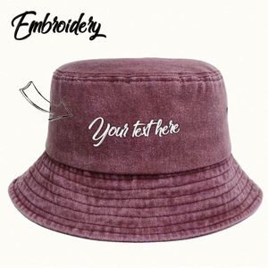 Sombrero de Pescador Bordado Personalizado para Parejas, Gorro Casual de Algodón para Uso Diario, Ajustable para Hombres y Mujeres, Ideal para Pesca, Esquí y Ciclismo - Product Image 1