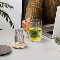 Tasses à thé en verre borosilicate de luxe, gobelets à eau avec infuseur en acier inoxydable et poignée en verre