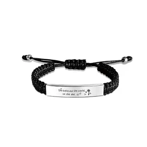 Ywganggu Aanpasbare Mode Sieraden Armbanden Graveren Armband Hand Geweven Roestvrijstalen Ketting Armband - Product Image 6