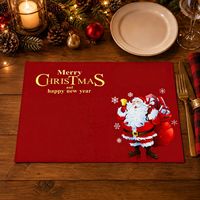 Nouveau style de chemin de table de Noël pour cuisine et salle à manger, nappe créative imprimée en polyester, motifs bonhommes de neige et Père Noël, ambiance festive américaine pour la maison