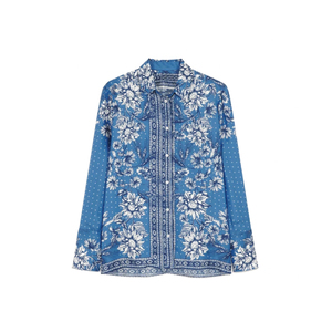 Chemise <span class=keywords><strong>en</strong></span> <span class=keywords><strong>soie</strong></span> <span class=keywords><strong>chic</strong></span> pour femmes, tendance printemps, manches longues, imprimé floral vintage, boutonnée, respirante, décontractée - Product Image 1