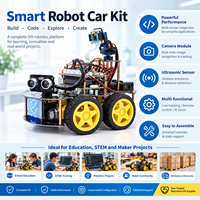 Kit de voiture robot intelligente programmable Keyestudio STEM 4WD pour l'éducation au codage Raspberry Pi 4B (sans carte)
