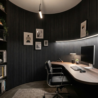 Panneaux acoustiques en bois flexible, panneaux insonorisants pour murs, panneaux en PET polyester Akupanel pour la décoration murale intérieure, placage mural en lattes