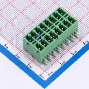 DB2ERHBG-3.81-2*8P-GN Plug-in Terminal Block Bent Lead Through Hole,P=3.81mm Board-to-Board / Socket - Closed Snap Fixing 2x8P - Product Image 1