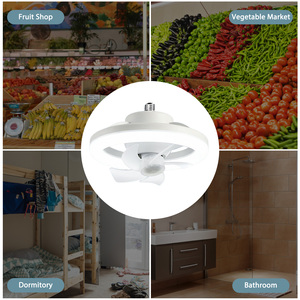 Ventilador de Techo Eléctrico de 48W E27 con Luz LED y Control Remoto, Rotación de 360°, Lámpara Segura Tipo Candelabro para Decoración del Hogar - Product Image 4