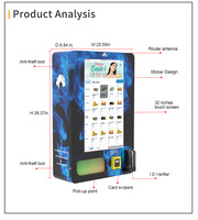 Máquina Expendedora de Cigarros/Tabaco Inteligente con Pantalla Táctil, Montada en la Pared, con Pago NFC, SDK, Compatible con ADA, Solución Integral