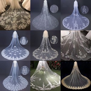 3 metri di lunghezza fiori 3D testa da <span class=keywords><strong>sposa</strong></span> morbida con pettine <span class=keywords><strong>velo</strong></span> di pizzo a uno strato <span class=keywords><strong>accessori</strong></span> da <span class=keywords><strong>sposa</strong></span> da <span class=keywords><strong>sposa</strong></span> di colore bianco - Product Image 3