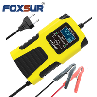 Chargeur de batterie de voiture universel FOXSUR à impulsions 6V 12V 2A, chargeur automatique pour batteries au plomb de moto et de voiture jouet