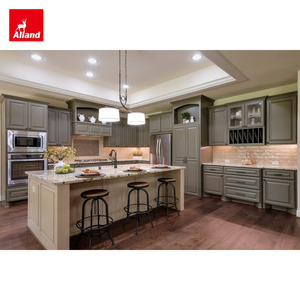 Allandcabinet di lusso a parete in legno massello di colore personalizzato armadi da cucina <span class=keywords><strong>con</strong></span> lavello Design tradizionale per uso appartamento - Product Image 3