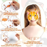 Masque à colorier personnalisé d'animaux de la jungle, artisanat animalier, masque en papier à personnaliser, décoration pour fête d'anniversaire et déguisement