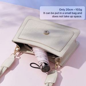 Parapluie compact robuste de style coréen avec logo personnalisé, en fibre de carbone légère, 19 pouces, 6 baleines, pour femme - Product Image 3